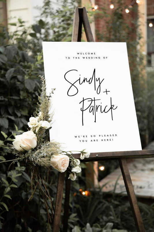 Sindy Minimalist Wedding Welcome Sign