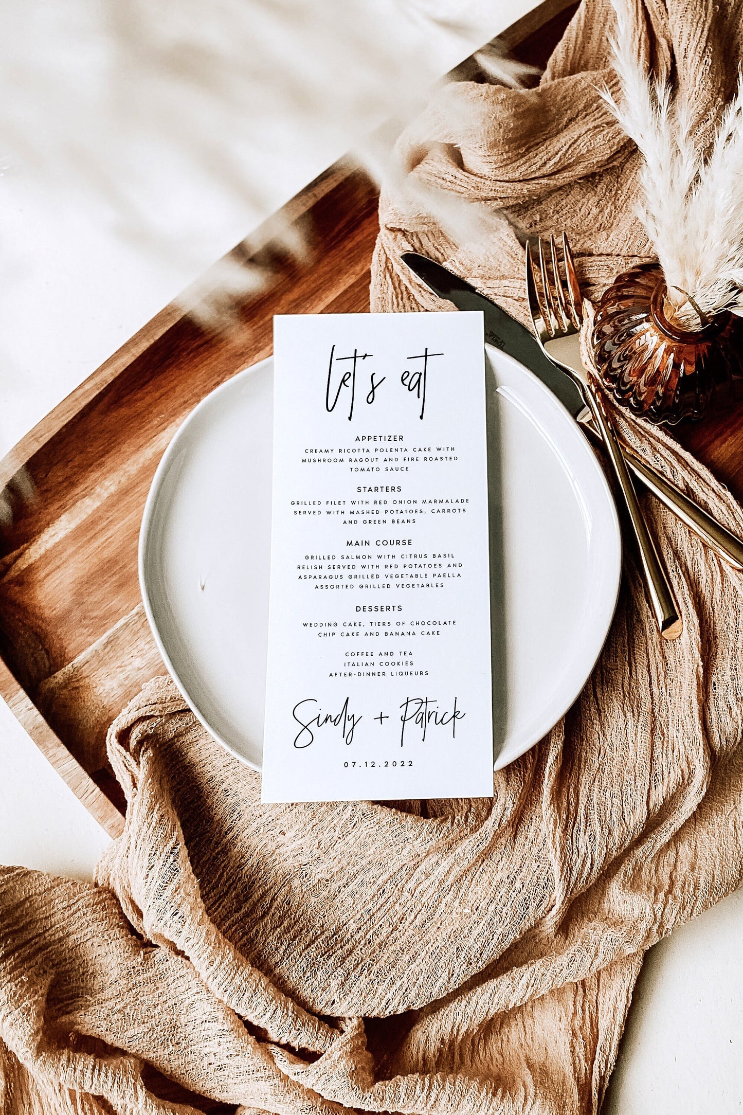 Sindy Minimalist Wedding Menu Template