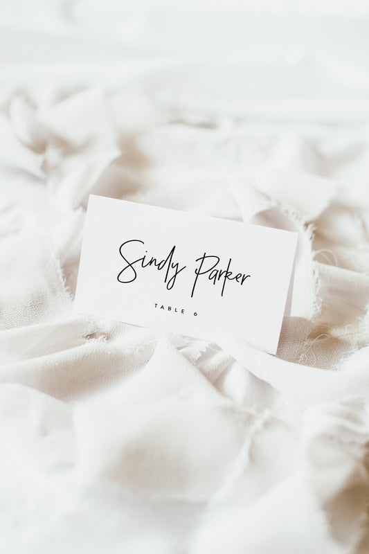 Sindy Minimalist Wedding Escort Card Template