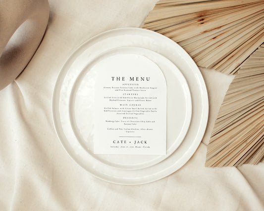 Cate ARCHED Wedding Menu Template