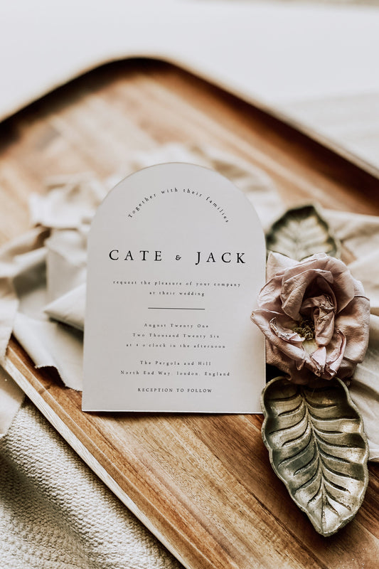 Cate Elegant WEDDING INVITATION & Details Card Template