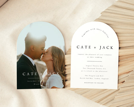 Cate ARCHED Photo Wedding Invitation Template