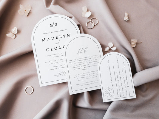 Madelyn ARCHED Wedding Invitation Set Template