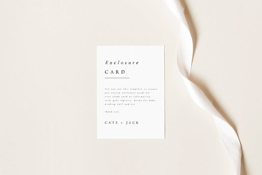 Cate Minimalist Enclosure Card Template