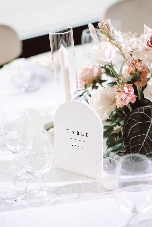 Cate Modern ARCHED Wedding Table Number Template