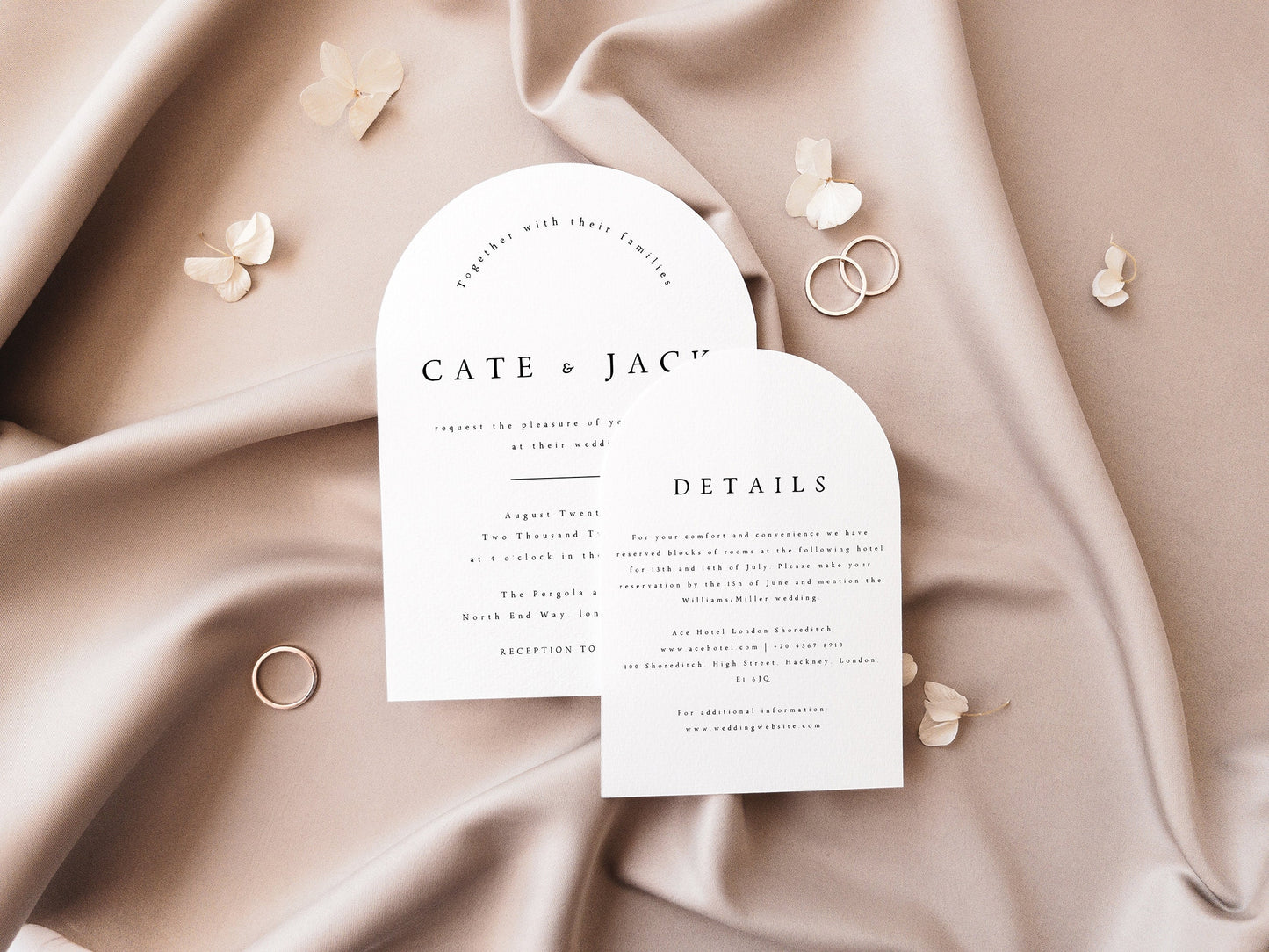 Cate Elegant WEDDING INVITATION Set Template