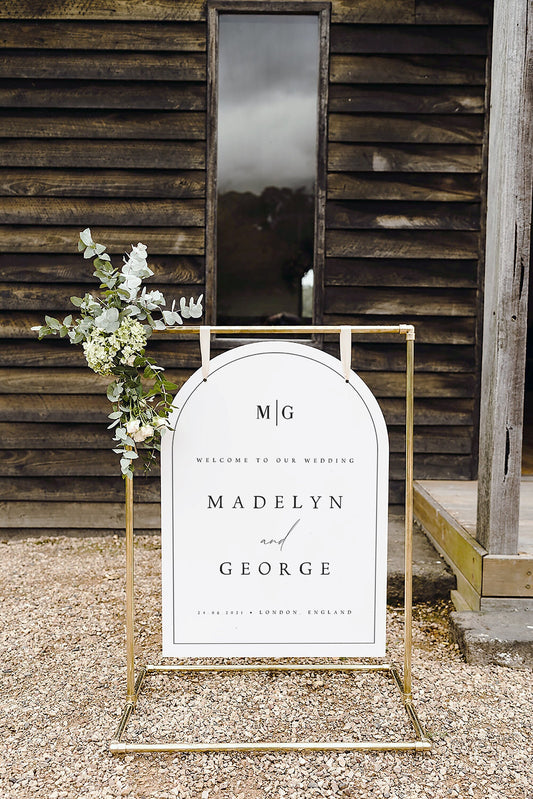 Madelyn Minimalist ARCHED Wedding Welcome Sign Template