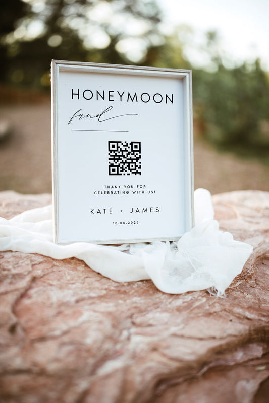 Kate Honeymoon Fund QR Code Sign Template