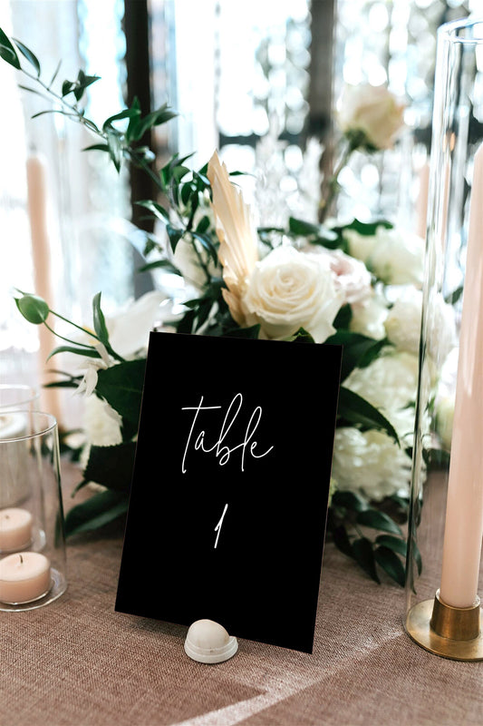 Kristina Black Wedding Table Number Template