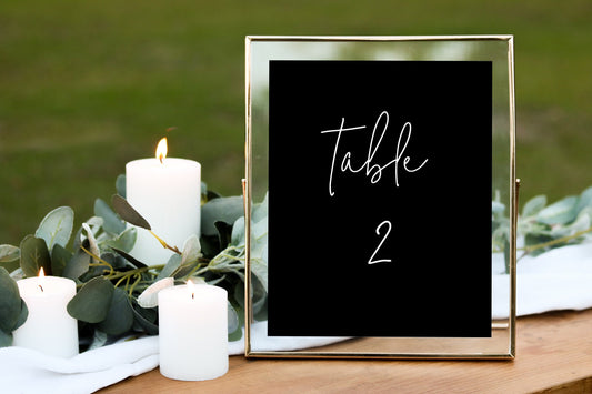 Kristina BLACK Wedding Table Number Template