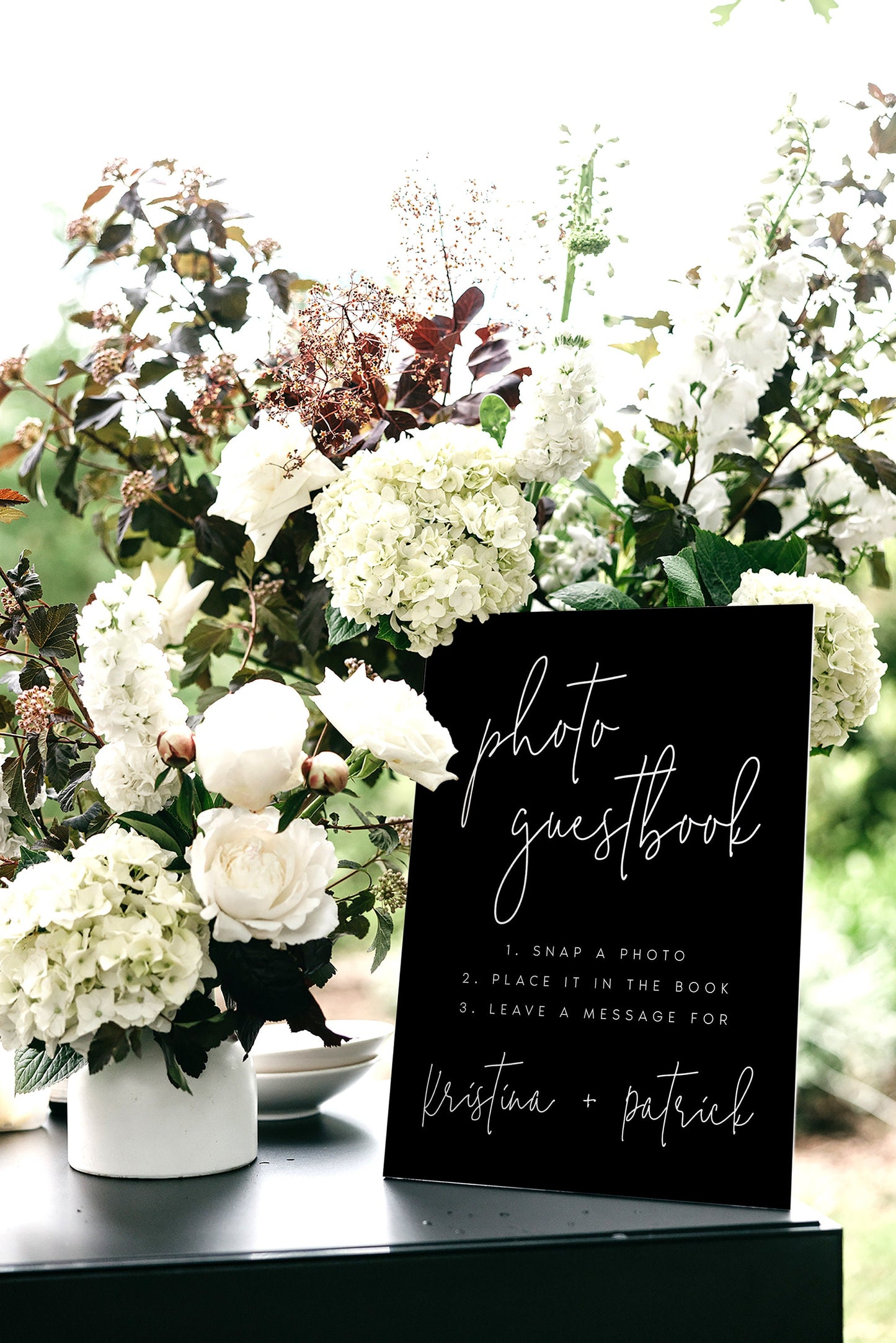 Kristina Black Photo Guestbook Sign Template