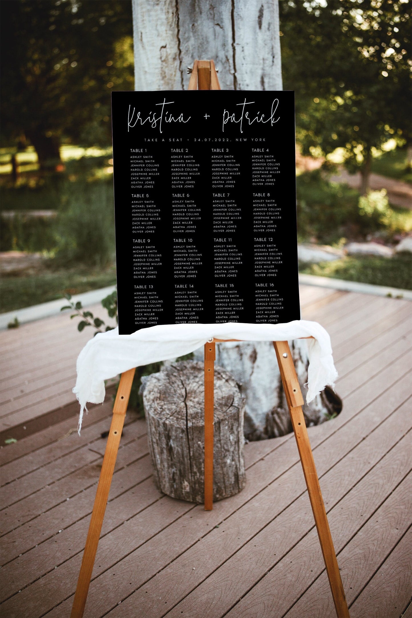 Kristina Black Seating Chart Template