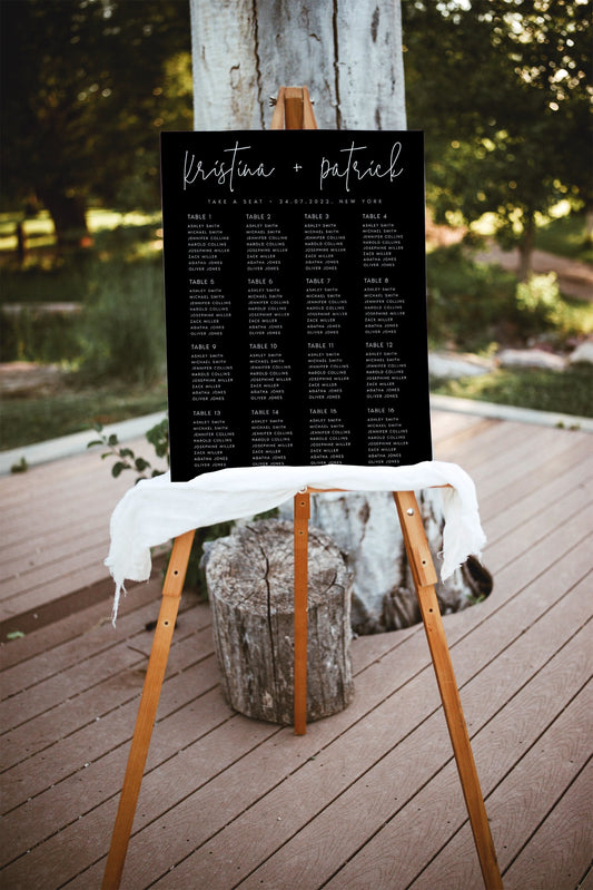 Kristina Black Seating Chart Template