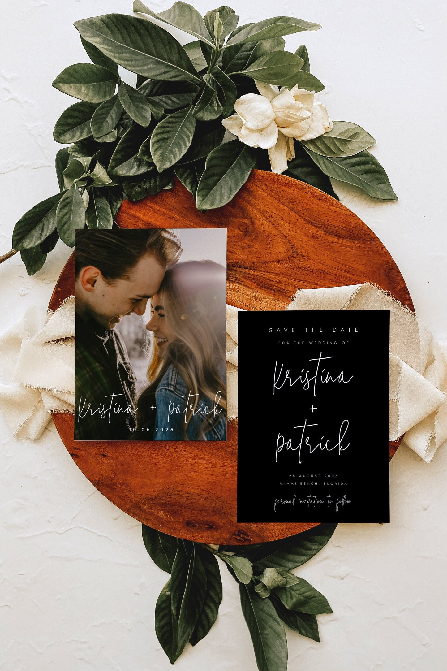 Kristina Double-Sided Photo Save the Date Template