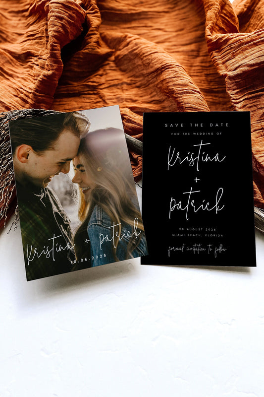 Kristina Double-Sided Photo Save the Date Template