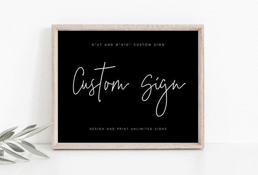 Kristina Black Wedding Sign Template