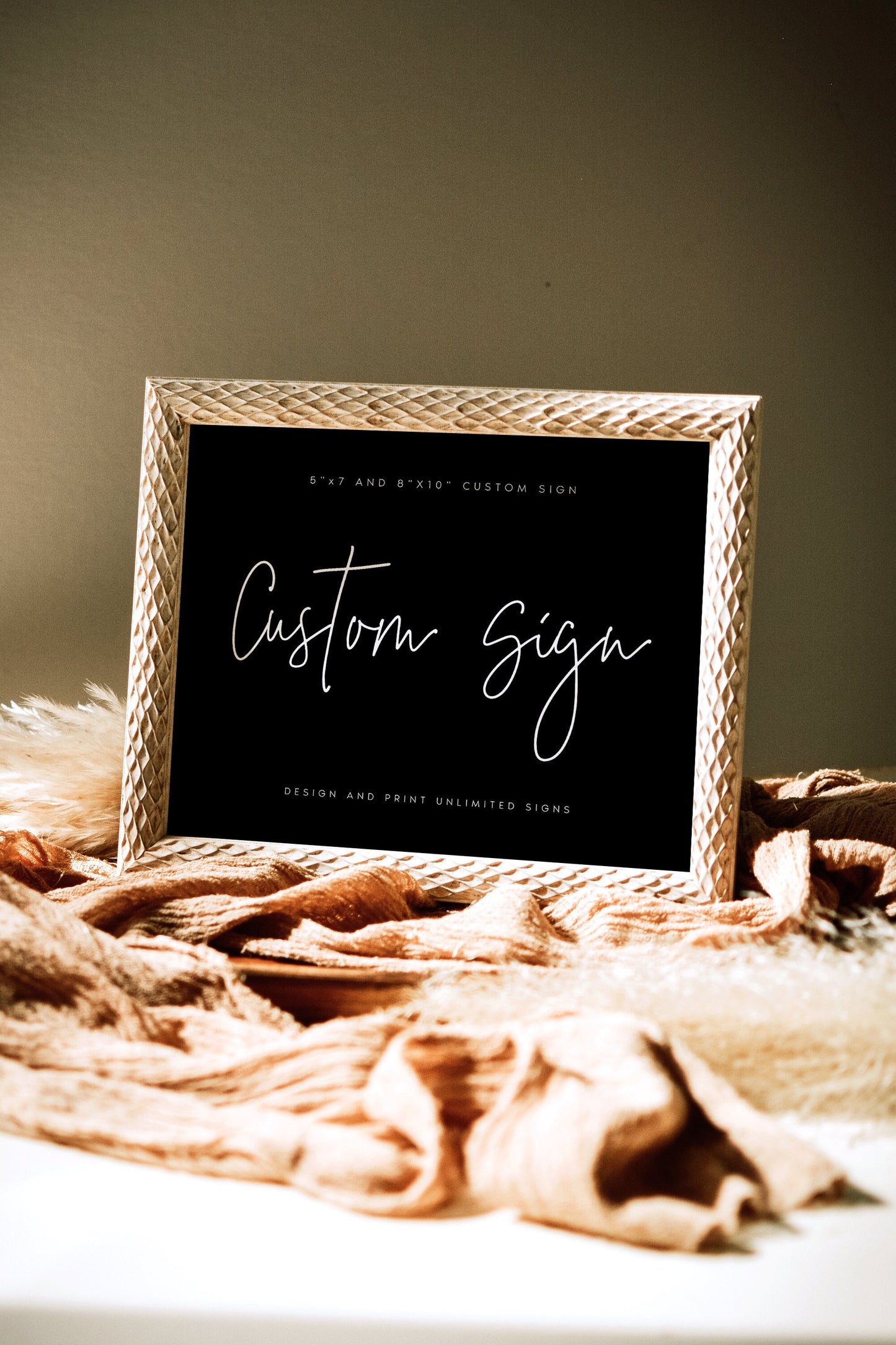 Kristina Black Wedding Sign Template