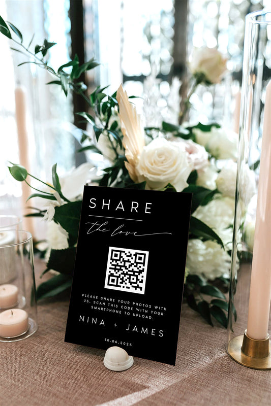 Nina Share the Love QR Code Sign Template