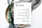 Skyler Modern WEDDING MENU Template