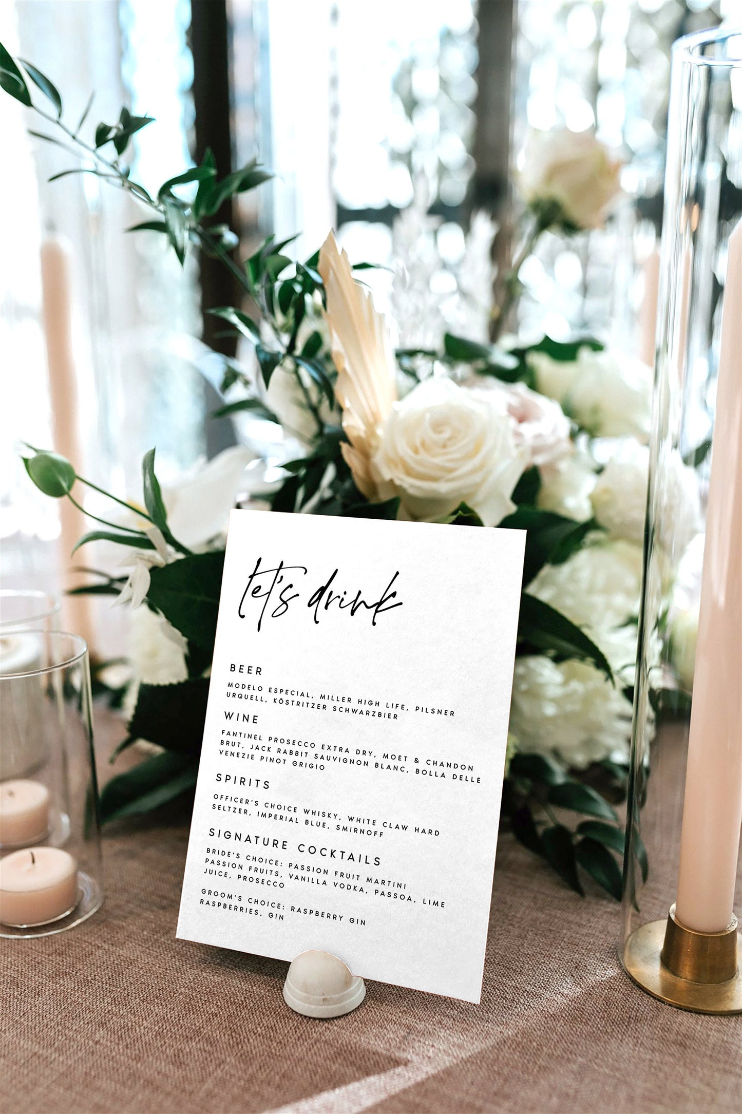 Skyler Stylish Wedding Bar Menu Template