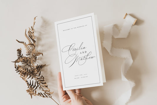 Cecilia Classic Foldable Wedding Program Template