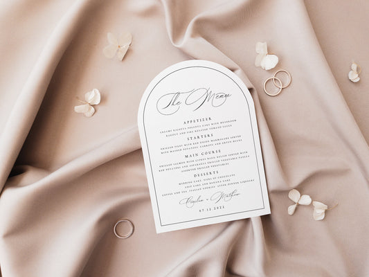 Cecilia ARCHED Wedding Menu Template