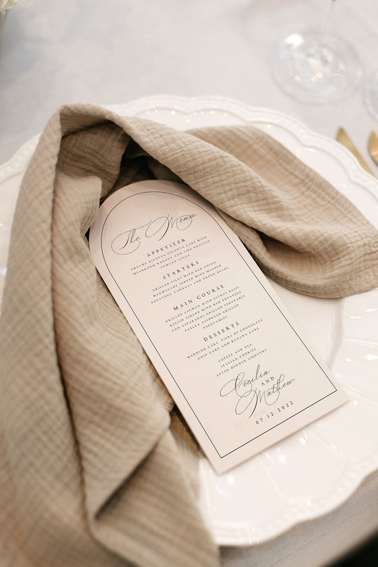 Cecilia ARCHED Wedding Menu Template