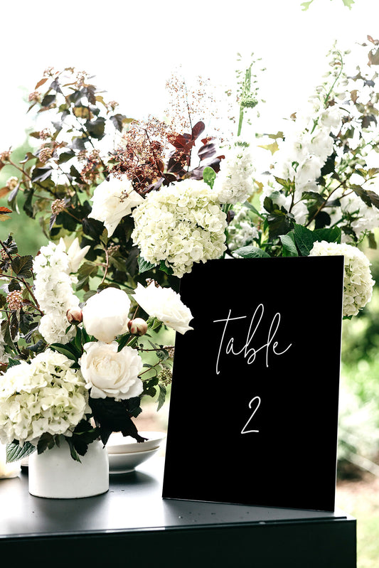 Kristina Black Wedding Table Number Template