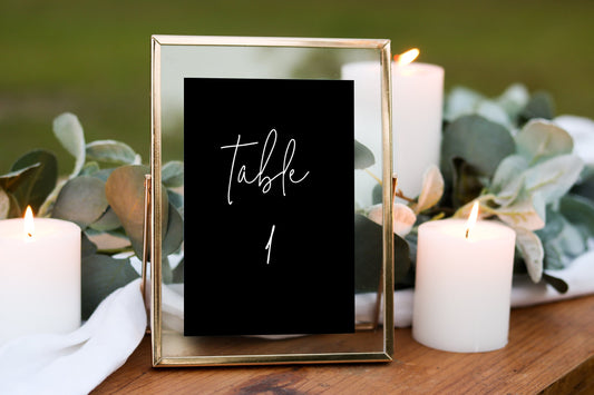 Kristina BLACK Wedding Table Number Template