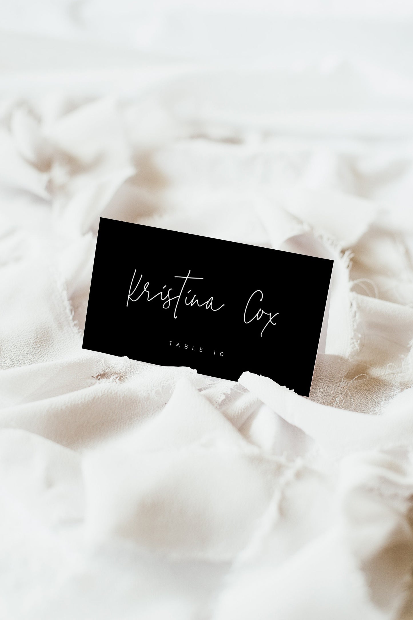 Kristina Black Wedding Escort Card Template