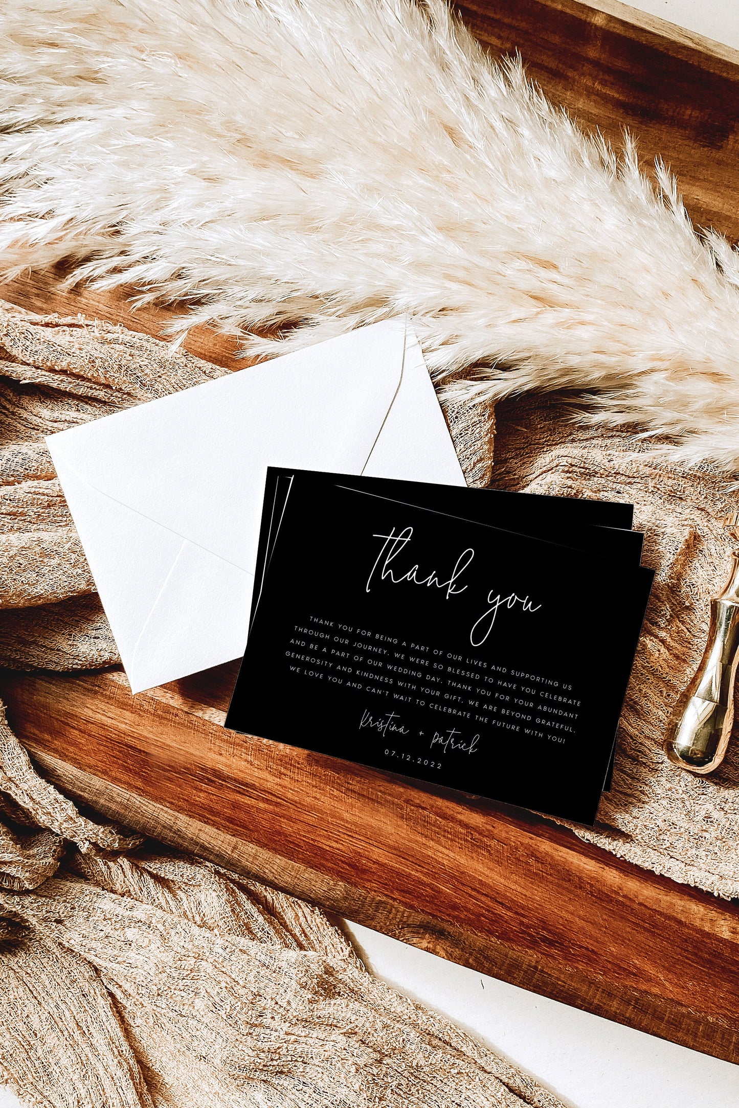 Kristina Black Thank You Card Template