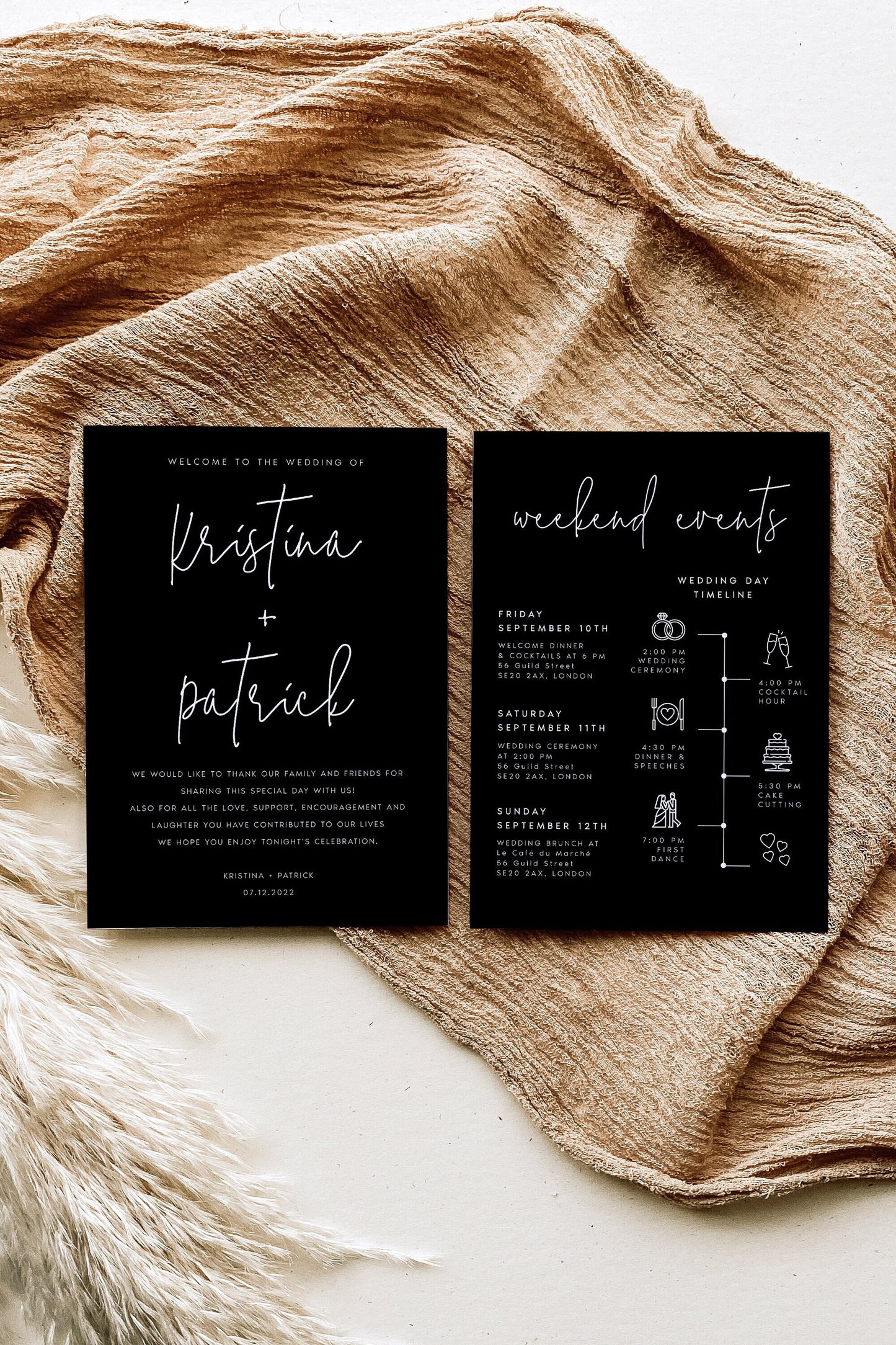 Kristina Black Welcome Letter & Timeline Template