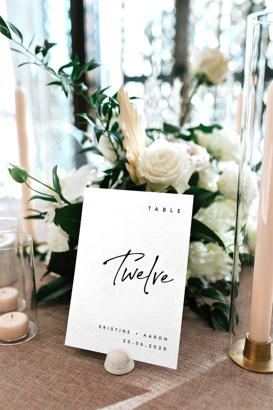 Skyler Modern Wedding Table Number Template