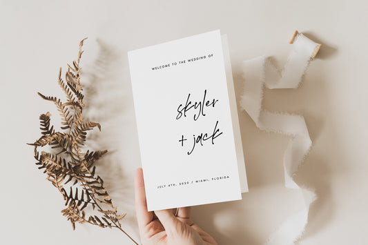 Skyler Modern Wedding Program Template