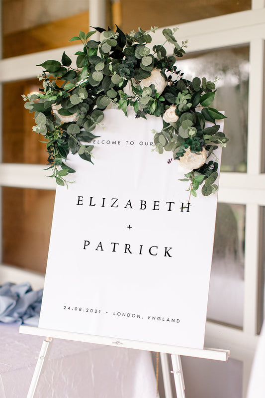 Elizabeth Minimalist Wedding Welcome Sign Template