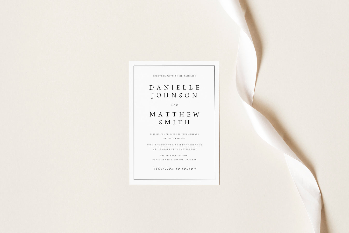 Danielle Minimalist Wedding INVITATION Template