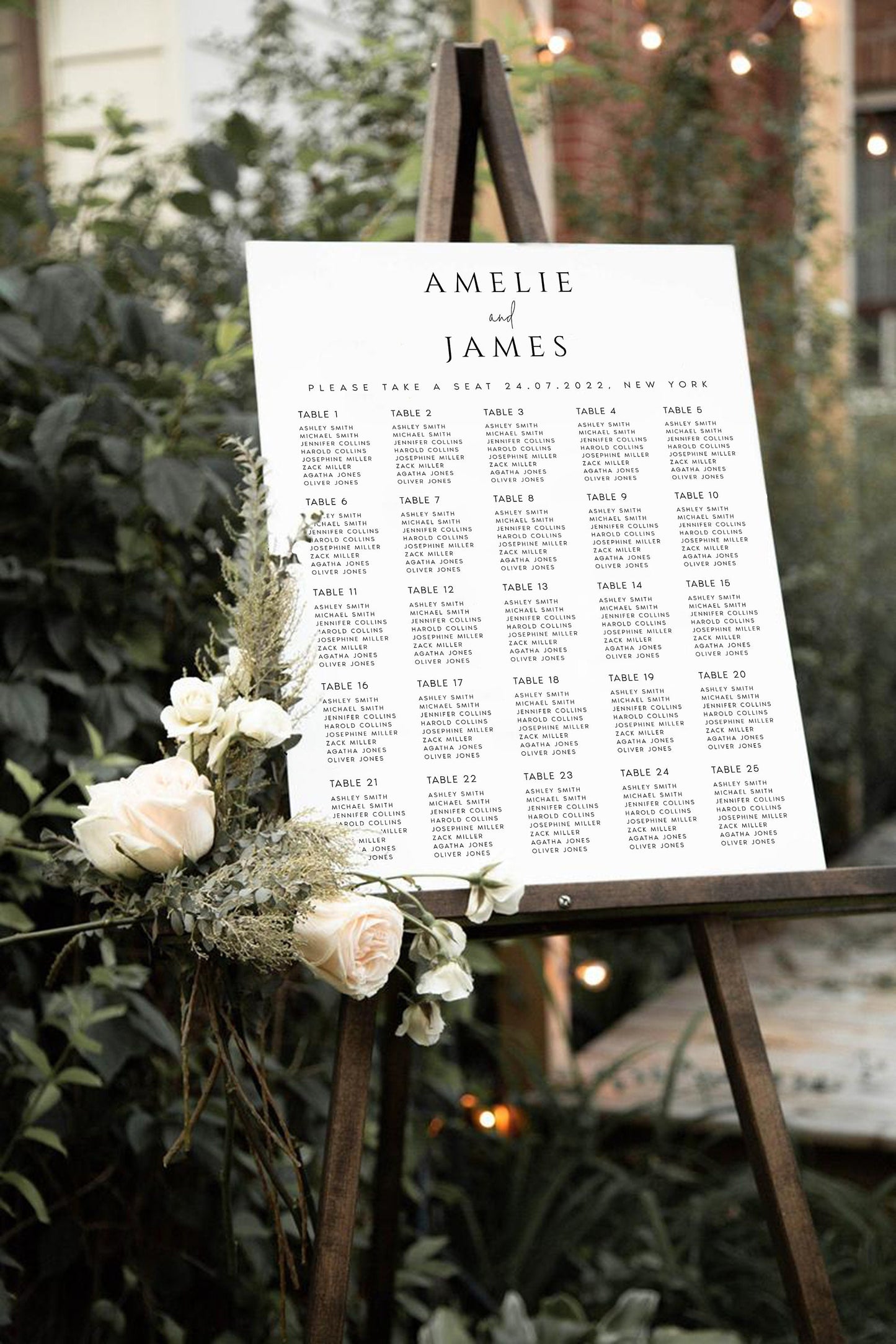 Amelie Wedding Seating Chart Template