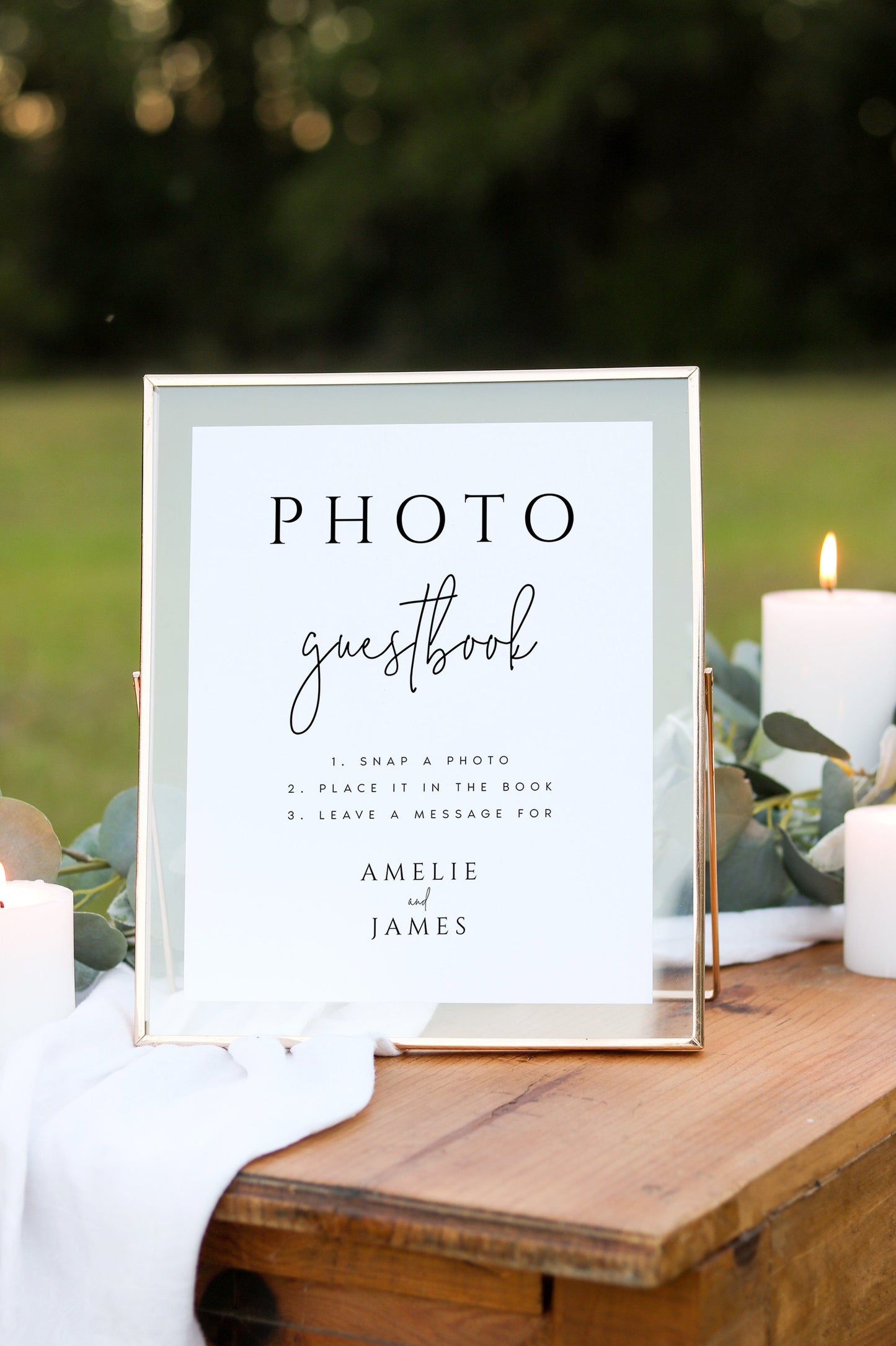 Amelie Photo Guestbook Sign Template