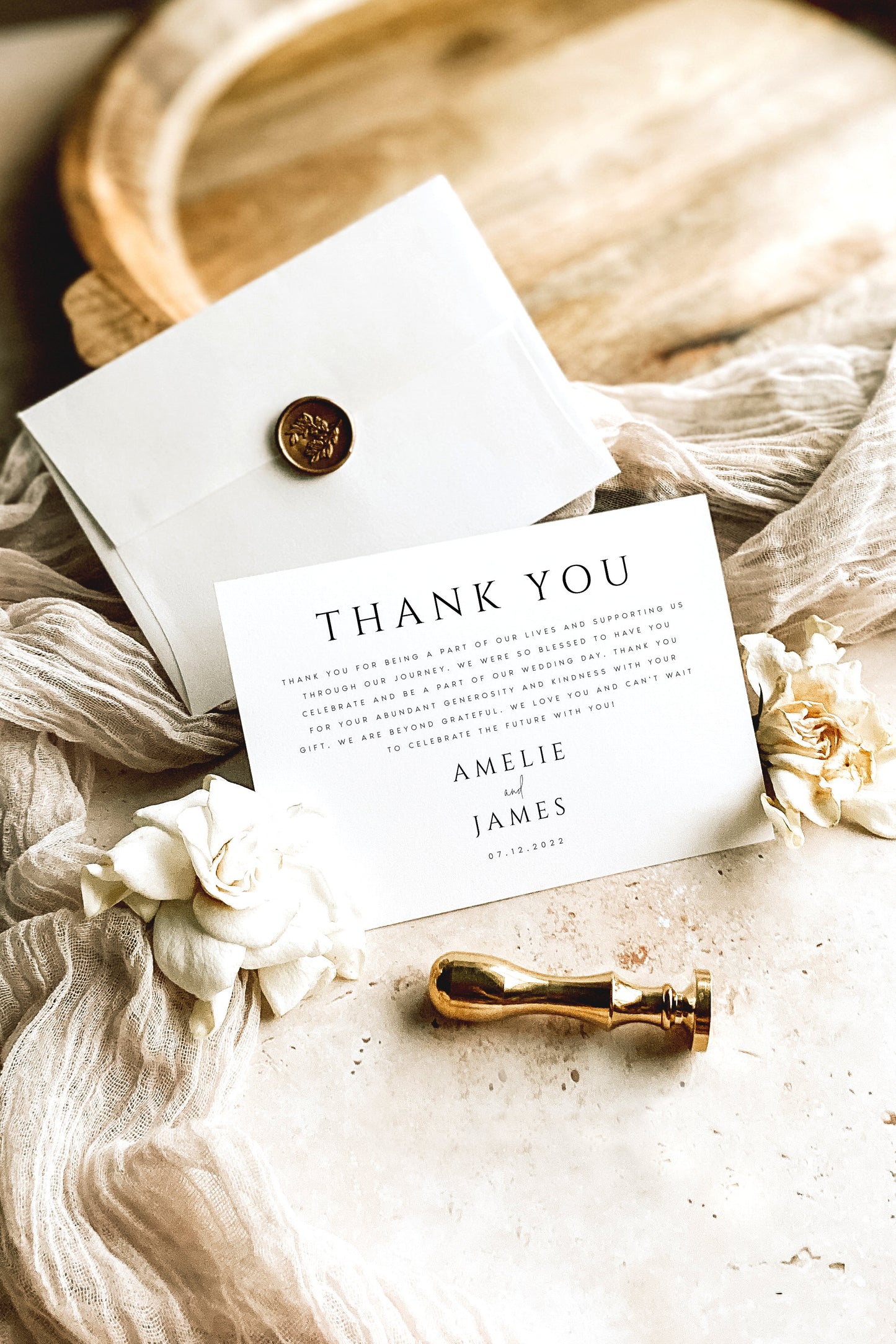 Amelie Wedding Thank You Card Template