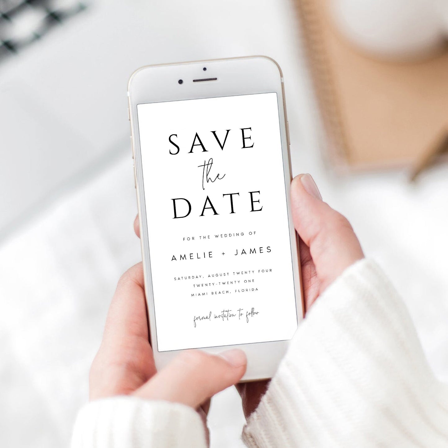 Amelie Modern Save the Date Evite Template