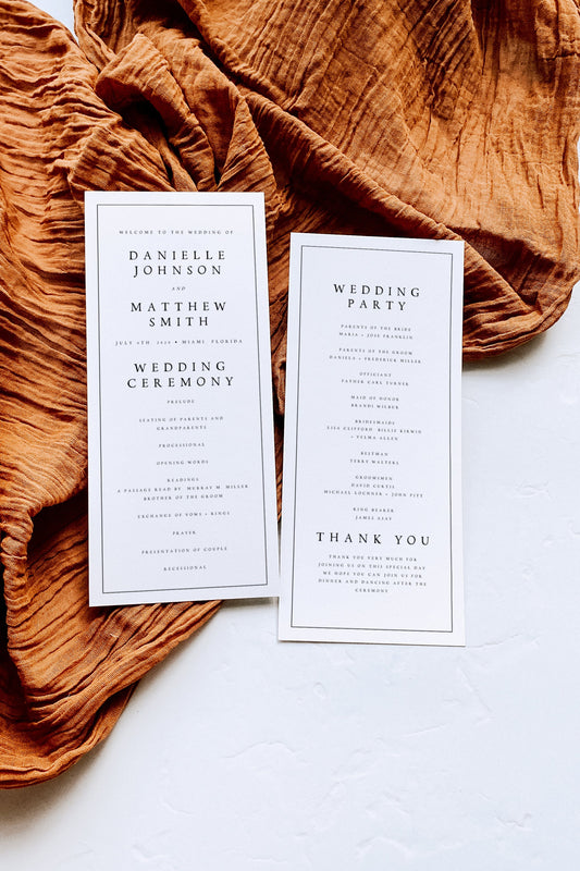 Danielle Modern Wedding Program Template