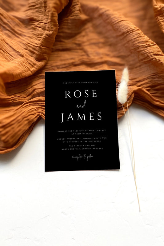 Rose Minimalist Wedding INVITATION Template