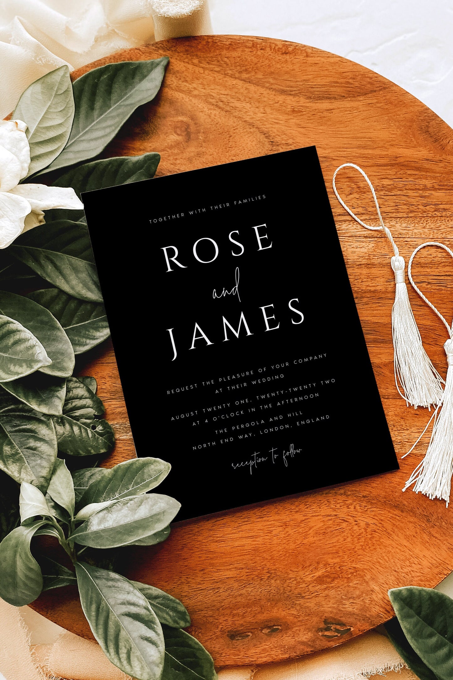 Rose Minimalist Wedding INVITATION Template