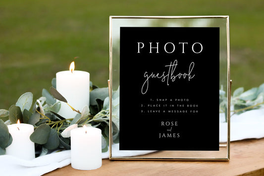 Rose Photo Guestbook Sign Template