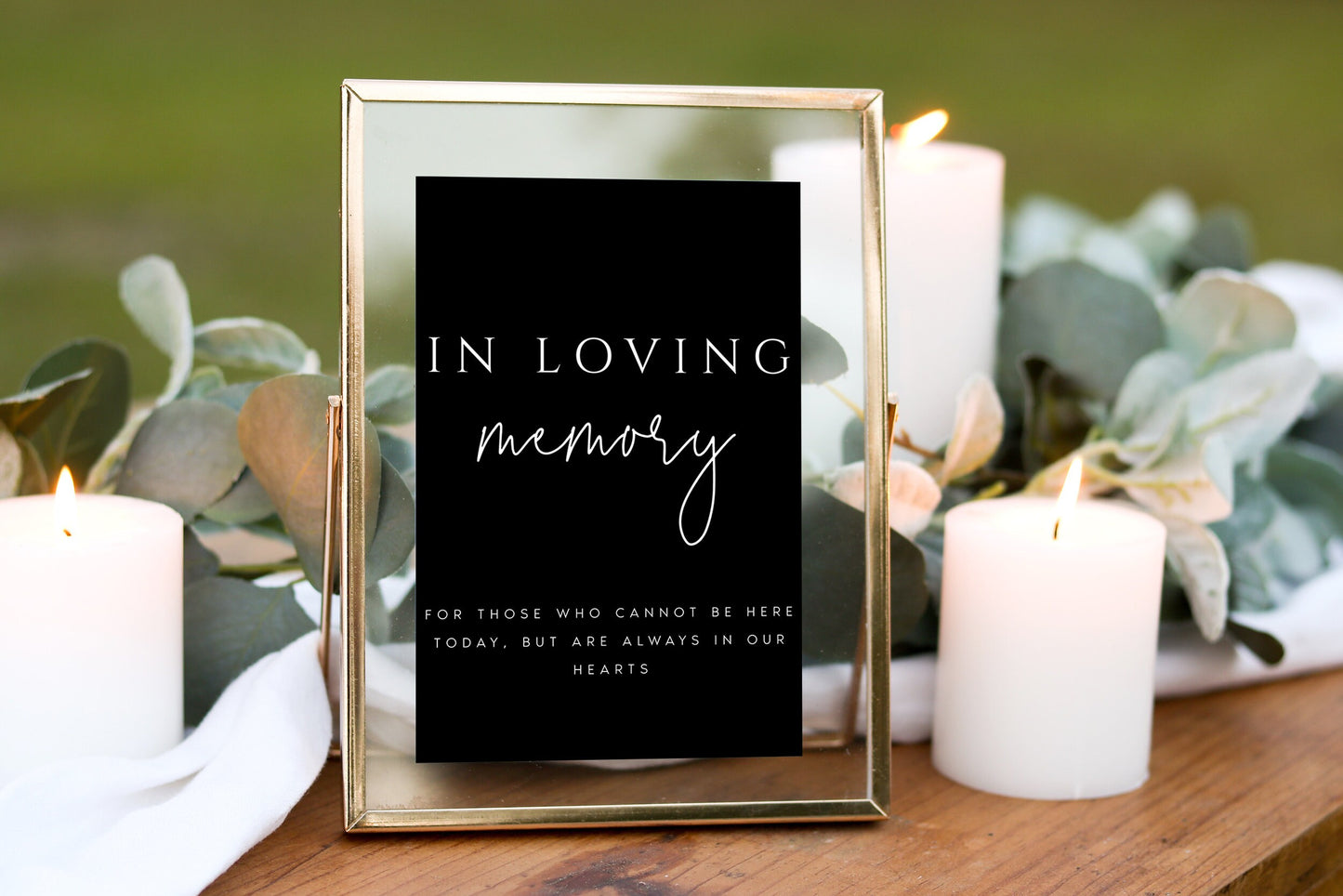 Rose In Loving Memory Sign Template