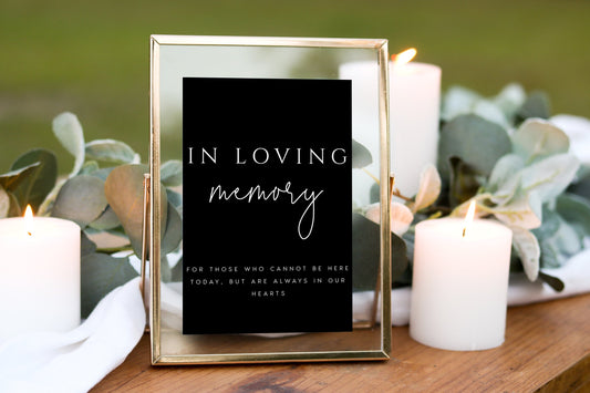 Rose In Loving Memory Sign Template