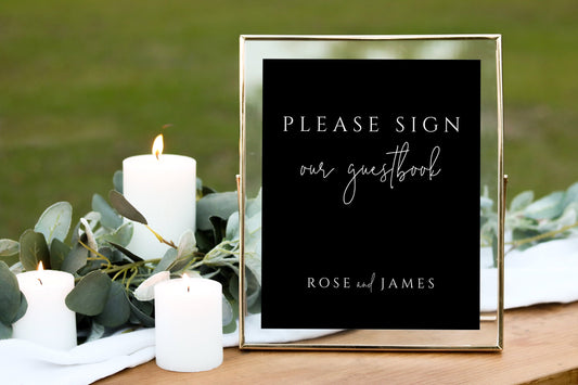 Rose Wedding Guestbook Sign Template