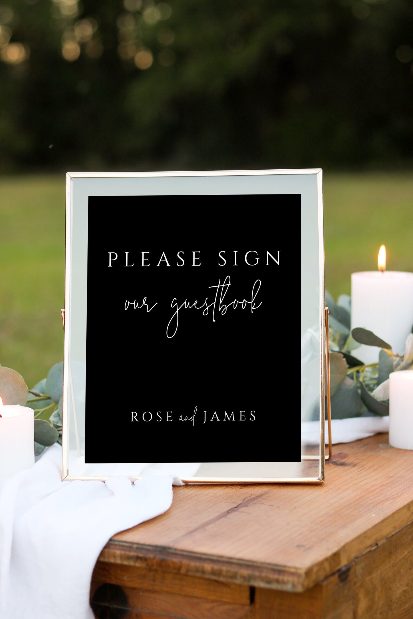 Rose Wedding Guestbook Sign Template