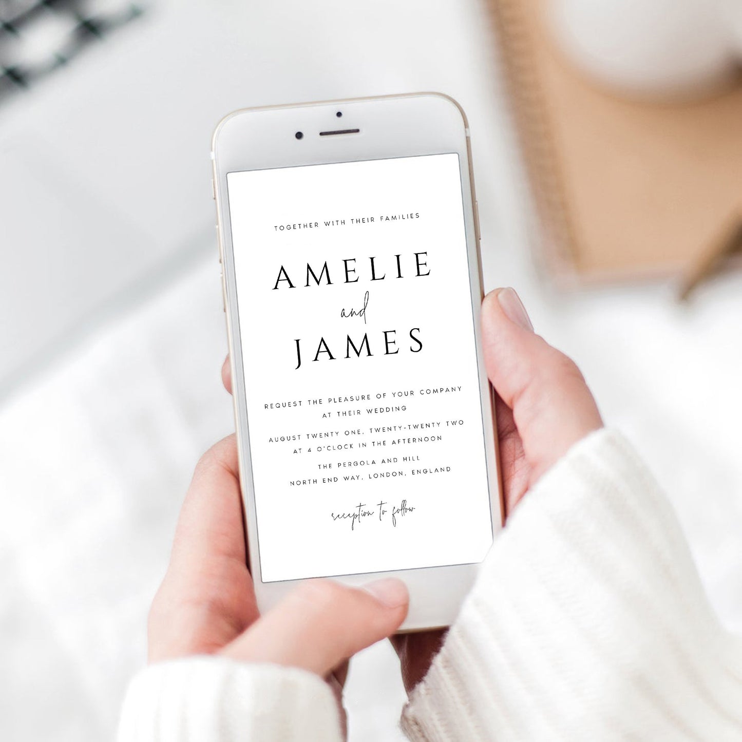 Amelie Modern Wedding Electronic Invitation