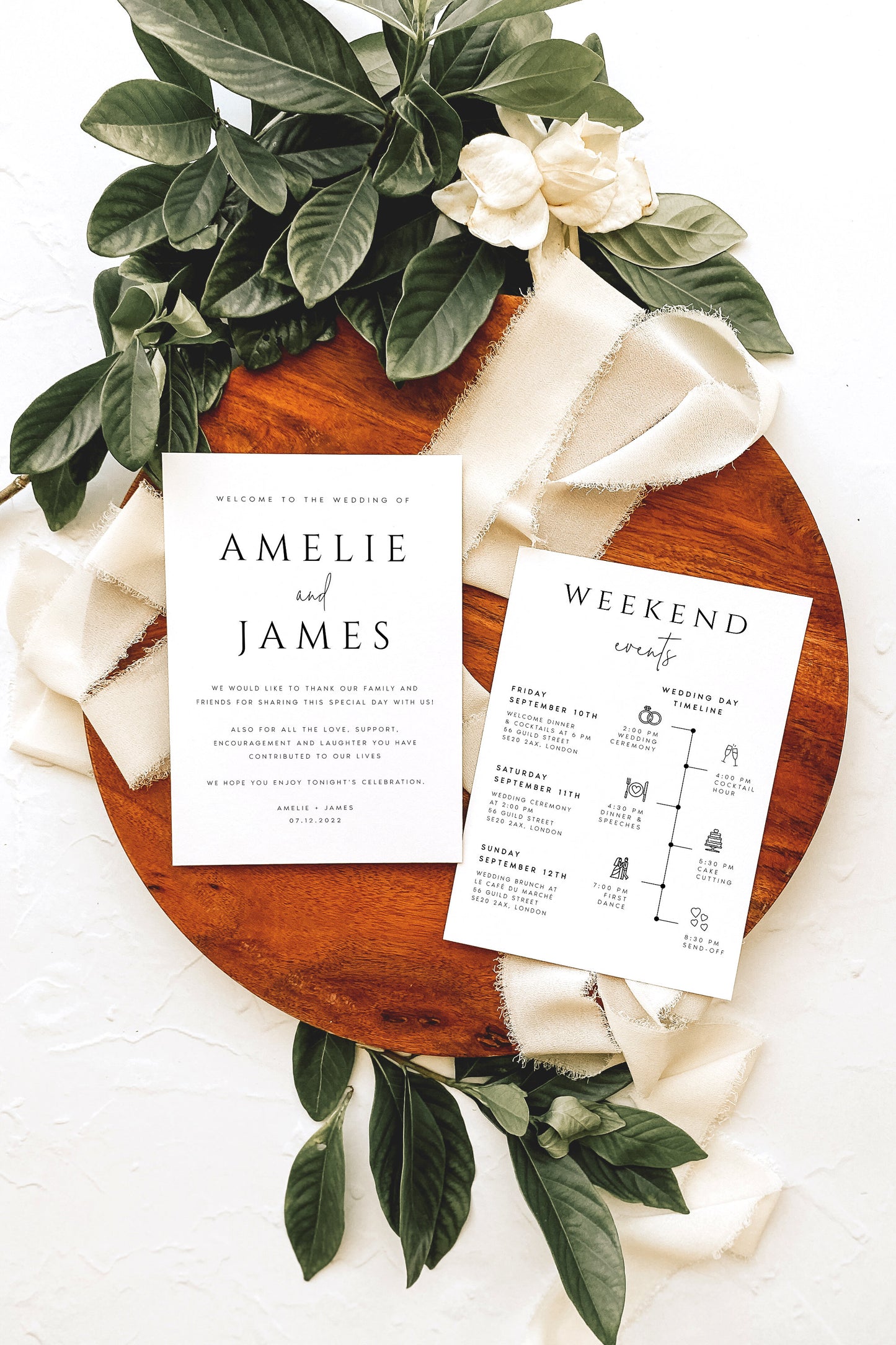 Amelie Modern Welcome Letter & Timeline Template